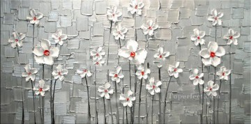  flores obras - Flores blancas textura 3D